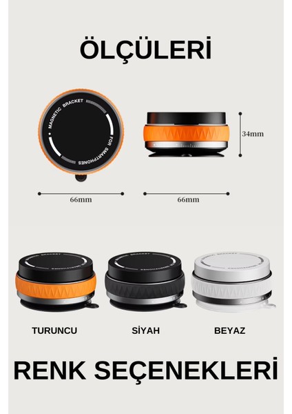 Her Alana Uyumlu 360 Derece Dönebilen Çok Açılı Magsafe Özellikli Güçlü Telefon Tutucu