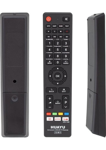 URC1366 12IN1 Netflix Prime Youtube Tuşlu Universal Akıllı Kumanda Blisterli