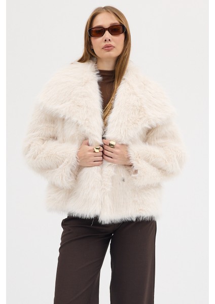 Kadın Premium Yakalı Suni Kürk