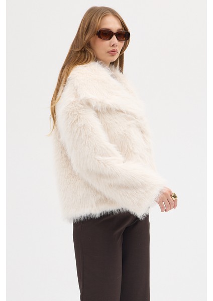 Kadın Premium Yakalı Suni Kürk