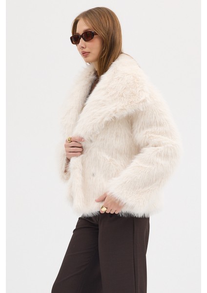 Kadın Premium Yakalı Suni Kürk