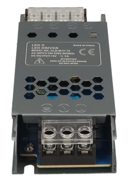 ALN-M12125 12 Volt 12.5 Amper 57X24X12MM Ultra Slim Metal Kasa Adaptör modelleri