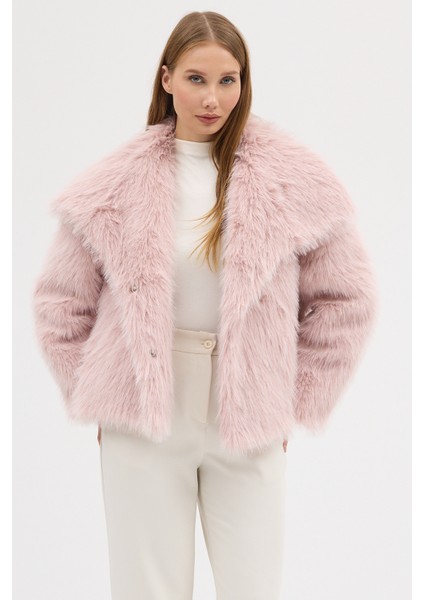 Kadın Premium Yakalı Suni Kürk