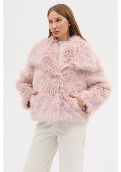 Kadın Premium Yakalı Suni Kürk