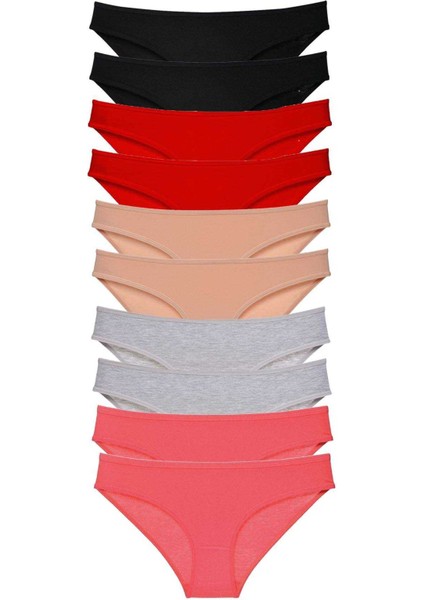 10 Adet Süper Eko Set Likralı Kadın Slip Külot 503