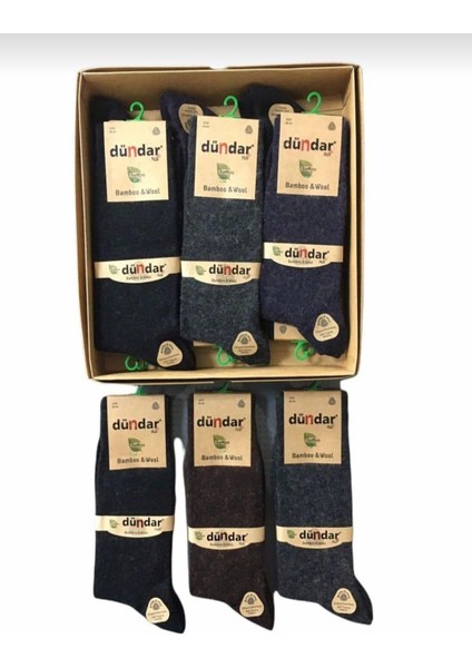 Plus 5923 Erkek Bambu Wool Yün Çorap 12 Adet