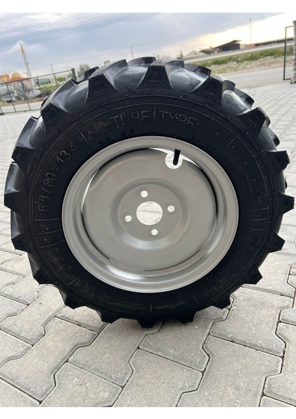 6,5/80-13 Çapa Makine / Patpat Lastik Set - ( Lastik+Iç Lastik+Jant ) / Standard Tırnak modelleri