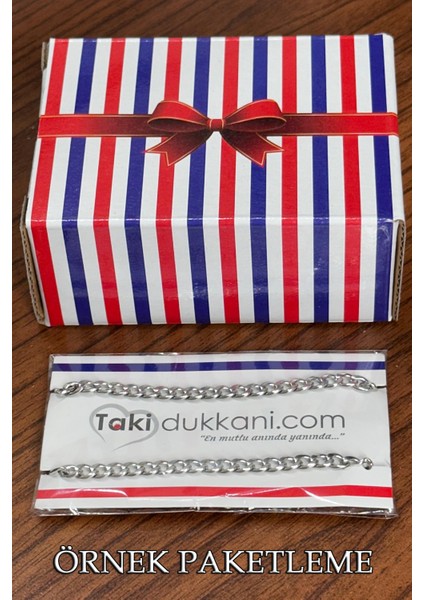 2 Adet Paslanmaz Çelik Kalın Figaro Bileklik Sevgili Arkadaş Çift Bilekliği ECK19C