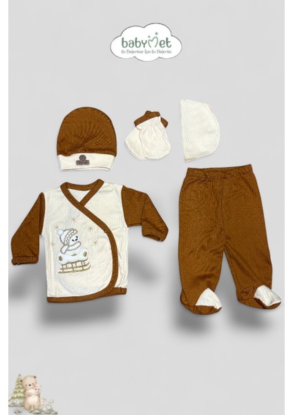 %100 Pamuk Organik Yenidoğan Hastane Çıkışı Seti 10 Parça – Kızaklı Kardan Adam Desenli, Doğal & Güvenli fiyatları