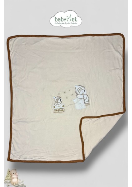 %100 Pamuk Organik Yenidoğan Hastane Çıkışı Seti 10 Parça – Kızaklı Kardan Adam Desenli, Doğal & Güvenli