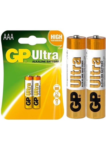 24AU-2U2 Alkalin Ince Aaa Kalem Pil 2'li