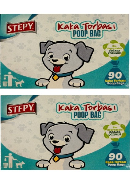 Tasmalı Köpek Kaka Torbası 90 Lı Yedek x 2 Paket