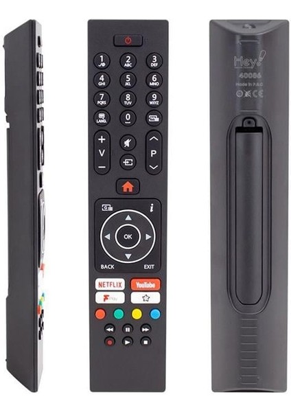 Vestel Netflix Youtube Play Tuşlu Yazısız LCD LED Tv Kumanda