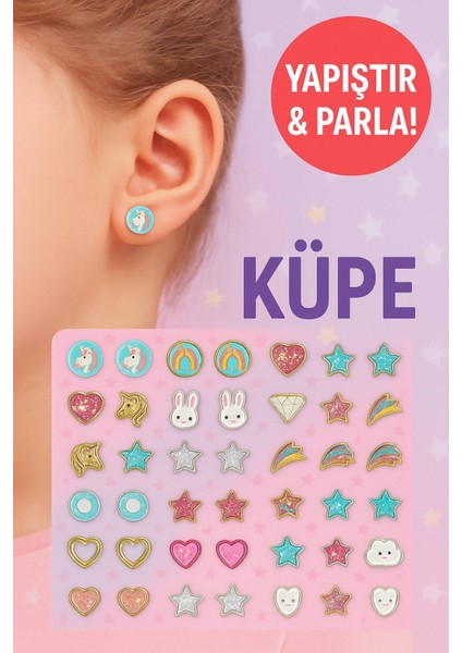 Unicorn Sticker Küpe Seti – 60’tan Fazla Renkli Tasarım, Zararsız ve Eğlenceli Kullanım fiyatları