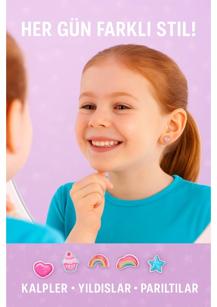 Unicorn Sticker Küpe Seti – 60’tan Fazla Renkli Tasarım, Zararsız ve Eğlenceli Kullanım indirimleri