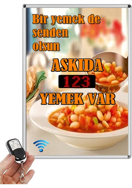 Askıda Yemek LED Sayıcı (Uzaktan Kumandalı)