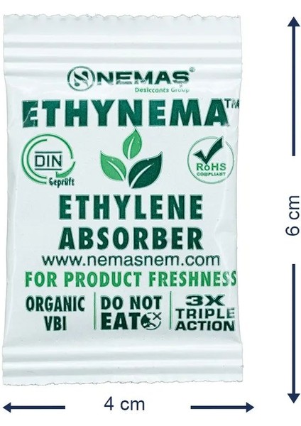 Nemaş Etilen Gazı Emici Paket Meyve-Sebze ve Canlı Bitkiler İçin Uzun Süreli Tazelik 5gr (500 Adet) fiyatları