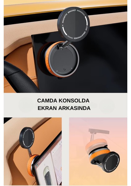 K10B Ev Araba Her Alana Uyumlu 360 Derece Dönebilen Çok Açılı Magsafeli Vantuz Telefon Tutucu fırsatları