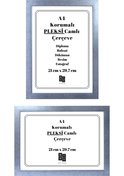 5 Adet A4 Çerçeve Eskitme Gümüş Renk Korumalı Kırılmaz Pleksi Camlı Belge Diploma Resim Fotoğraf Asılabilir 21 x 29.7 cm modelleri
