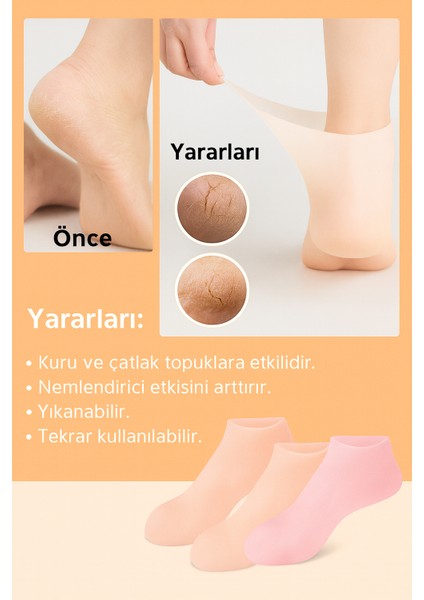 Topuk Çatlaklarına Karşı Silikon Jel Ayak Nemlendirici Maske Spa Bakım Çorabı Ayak Bakım Çorap fiyatları