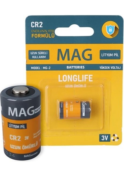 Mg-2 Cr2 3 Volt Lityum Fotoğraf Makinesi Pili Tekli Blister