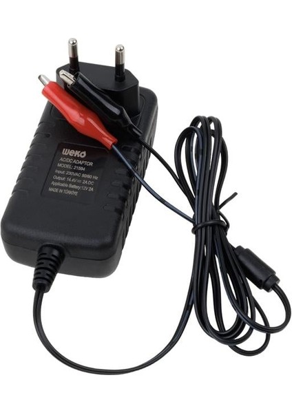 14.4 Volt - 2 Amper Krokodil Uçlu Kırmızı Yeşil Ledli Yerli Üretim Akü Şarj Cihazı (Out :12V-2A) modelleri