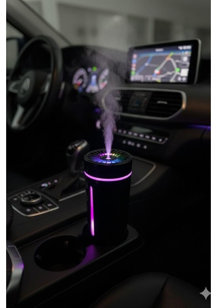 KT-H04 Siyah Oto Içi Ofis Ev Hava Nemlendirici Işıklı Buhar Koku Makinası