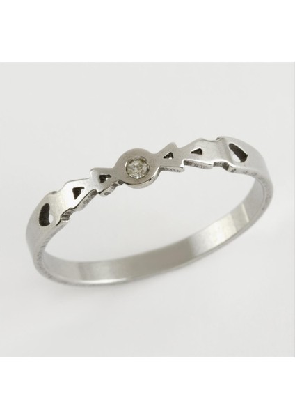 Sepetim Ok Lüks Çelik Yüzük-Gümüş Rengi