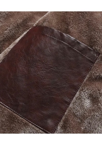 Cepleri Kapaklı Hakiki Koyun Derisi Uzun Kaban Içi ve Yakası Kürklü