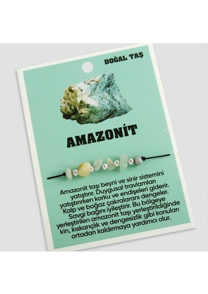 Sepetim Amazonit Doğaltaşlı Ip Bileklik-Yeşil