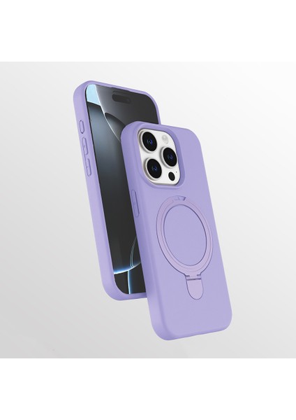 Apple Iphone 15 Pro Kılıf Magsafeli Standlı Mat Samara Kapak