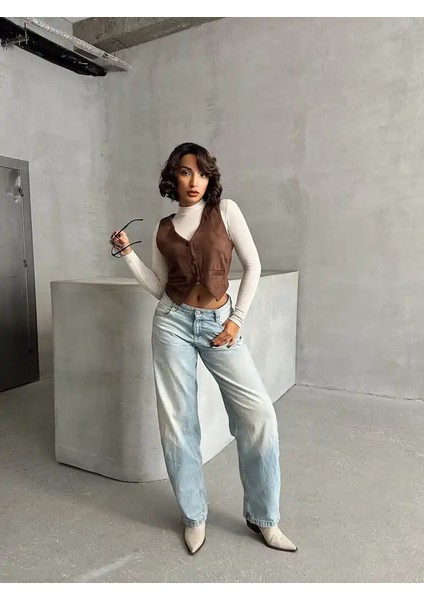 Kadın Süet Özel Tasarım Düğmeli V Yaka Yelek indirimleri