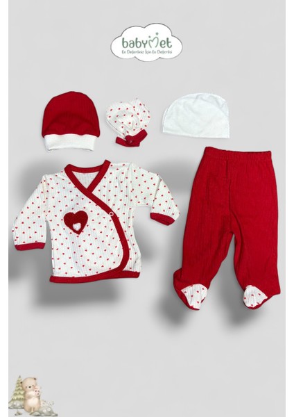 %100 Pamuk 10 Parça Yenidoğan Hastane Çıkış Seti – Kalp Desenli Doğal fiyatları