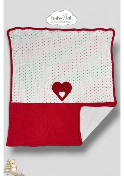 %100 Pamuk 10 Parça Yenidoğan Hastane Çıkış Seti – Kalp Desenli Doğal