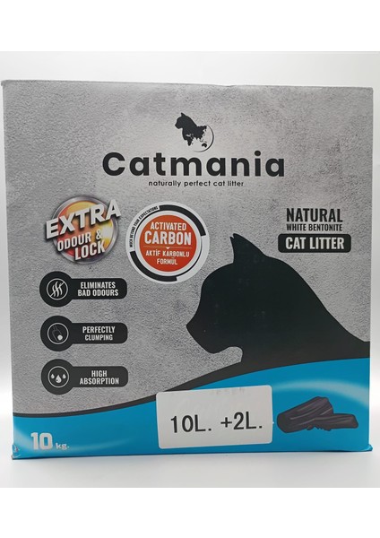 Doğal Bentonite Aktif Karbon Kedi Kumu 12 L (10 Kg)