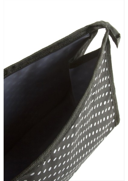 Sepetim Benekli Desenli Makyaj Çantası-Siyah