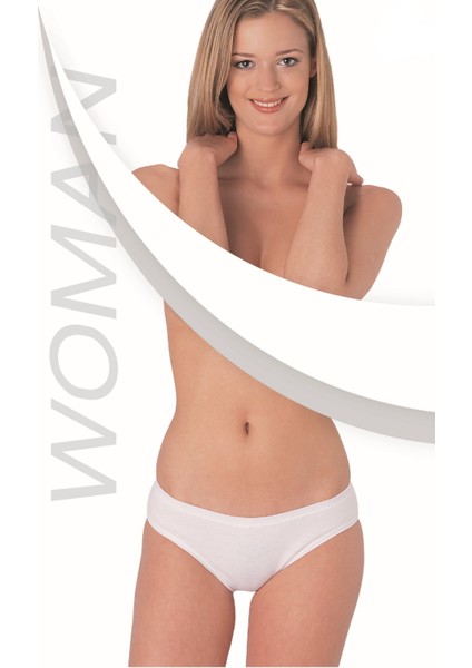 Beyaz Ribana Bikini % 100 Cotton Bikini Külot 3’lü Paket 235-3B