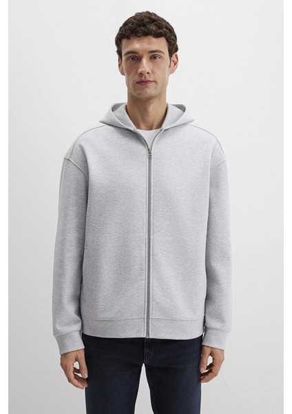 Erkek Fermuarlı Kapüşonlu Sweatshırt Gri Melan 0S10312-80018 modelleri