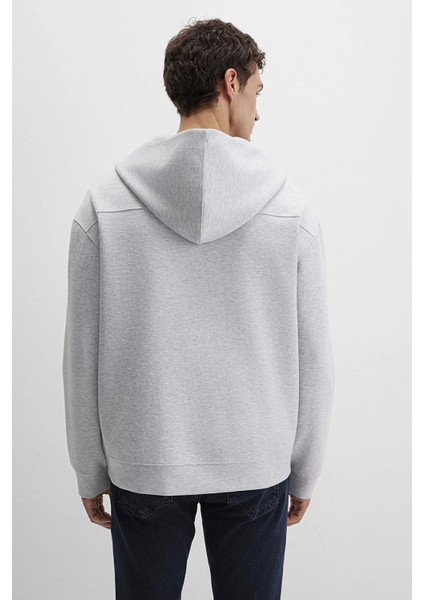Erkek Fermuarlı Kapüşonlu Sweatshırt Gri Melan 0S10312-80018 fırsatları