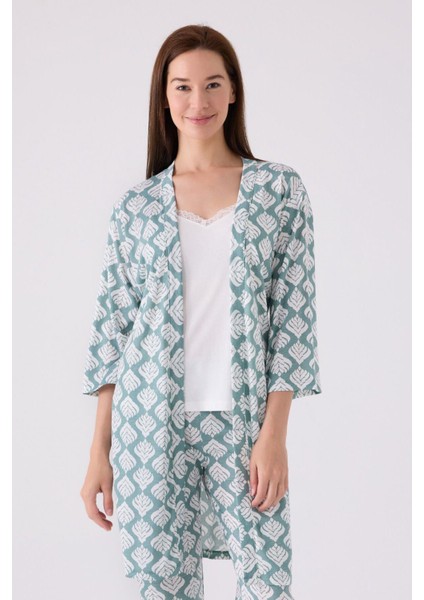 Kadın Sabahlıklı Uzun Kol Ip Askılı V Yaka 3'lü Pijama Takım fiyatları