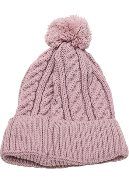 Minima Bebek Ponponlu Pembe Örgü Bere – Yumuşak, Sıcak Tutucu Kışlık