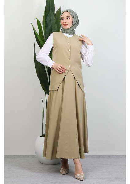 Meyra Yelek Etekli Takım Soft Yeşil