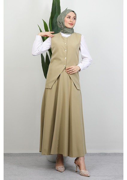 Meyra Yelek Etekli Takım Soft Yeşil modelleri