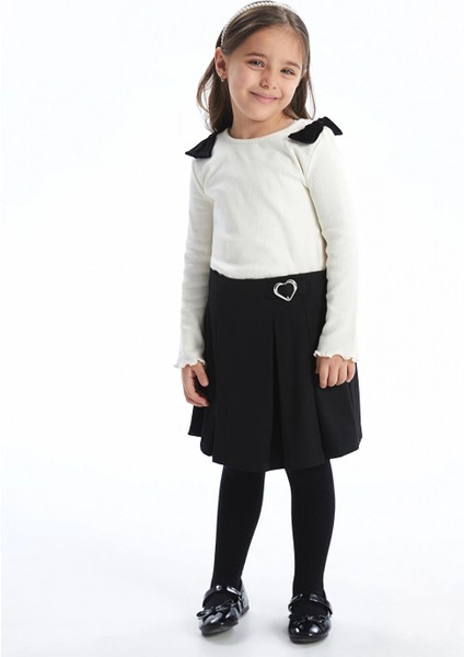 Lcw Kids Ekru Bisiklet Yaka Kurdele Detaylı Kız Çocuk Bluz modelleri