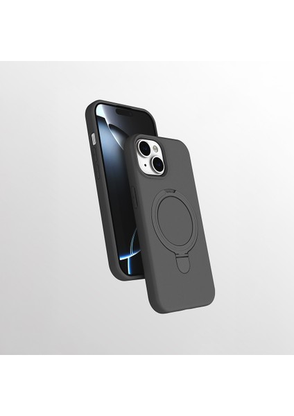 Apple Iphone 15 Plus Kılıf Magsafeli Standlı Mat Samara Kapak