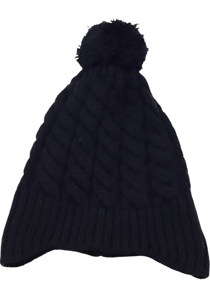 Minima Bebek Ponponlu Siyah Örgü Bere – Kulak Kapatmalı, Yumuşak ve Sıcak Tutucu Kışlık fiyatları