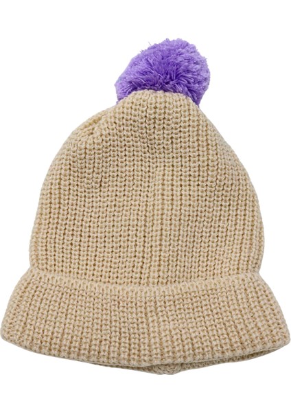 Minima Bebek Ponponlu Krem Örgü Bere – Yumuşak, Sıcak Tutucu Kışlık