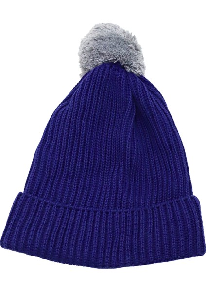 Minima Bebek Ponponlu Mavi Örgü Bere – Yumuşak, Sıcak Tutucu Kışlık