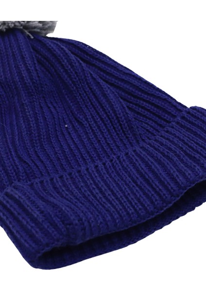 Minima Bebek Ponponlu Mavi Örgü Bere – Yumuşak, Sıcak Tutucu Kışlık