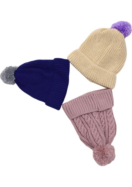 Minima Bebek Ponponlu Mavi Örgü Bere – Yumuşak, Sıcak Tutucu Kışlık